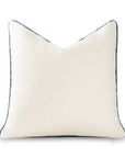 Asper, Merino Wool Blend Boucle Modern Pillow Cover, Beige Hunter Green, 20”x20”