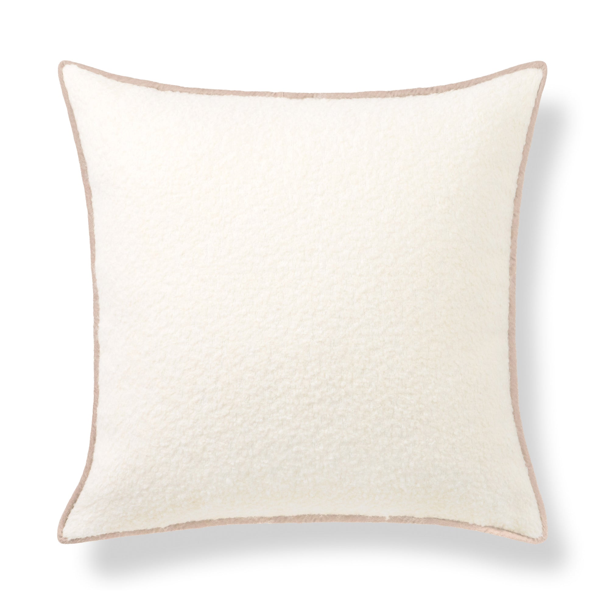 Asper, Merino Wool Blend Boucle Luxury Pillow Cover, Beige Classic Camel, 20”x20”