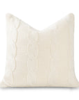 Aranis,Merino Wool Cable Knit Large Pillow Cover, Beige, 22”x22”