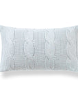 Aranis, Merino Wool Cable Knit Cozy Lumbar Pillow Cover, Dusty Blue, 12"x20"