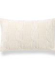 Aranis, Merino Wool Cable Knit Chunky Lumbar Pillow Cover, Beige, 12"x20"
