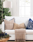 Aranis, Merino Wool Cable Knit Luxury Pillow Cover, Classic Camel, 12"x20"