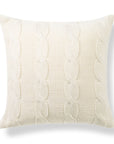 Aranis, Merino Wool Cable Knit Twisted Pillow Cover, Beige, 20”x20”