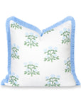Barbelle, Indoor/Outdoor Baby Blue Green Throw Pillow Cover, with Fringe, 20"x20"