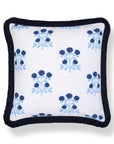 Barbelle, Indoor/Outdoor Navy Blue Throw Pillow Cover, with Fringe, 20"x20"