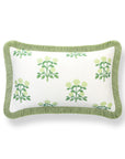 Barbelle, Indoor/Outdoor Grass Green Lumbar Pillow Cover, with Fringe, 12"x20"