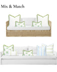 Barbelle, Indoor/Outdoor Grass Green Lumbar Pillow Cover, with Fringe, 12"x20"