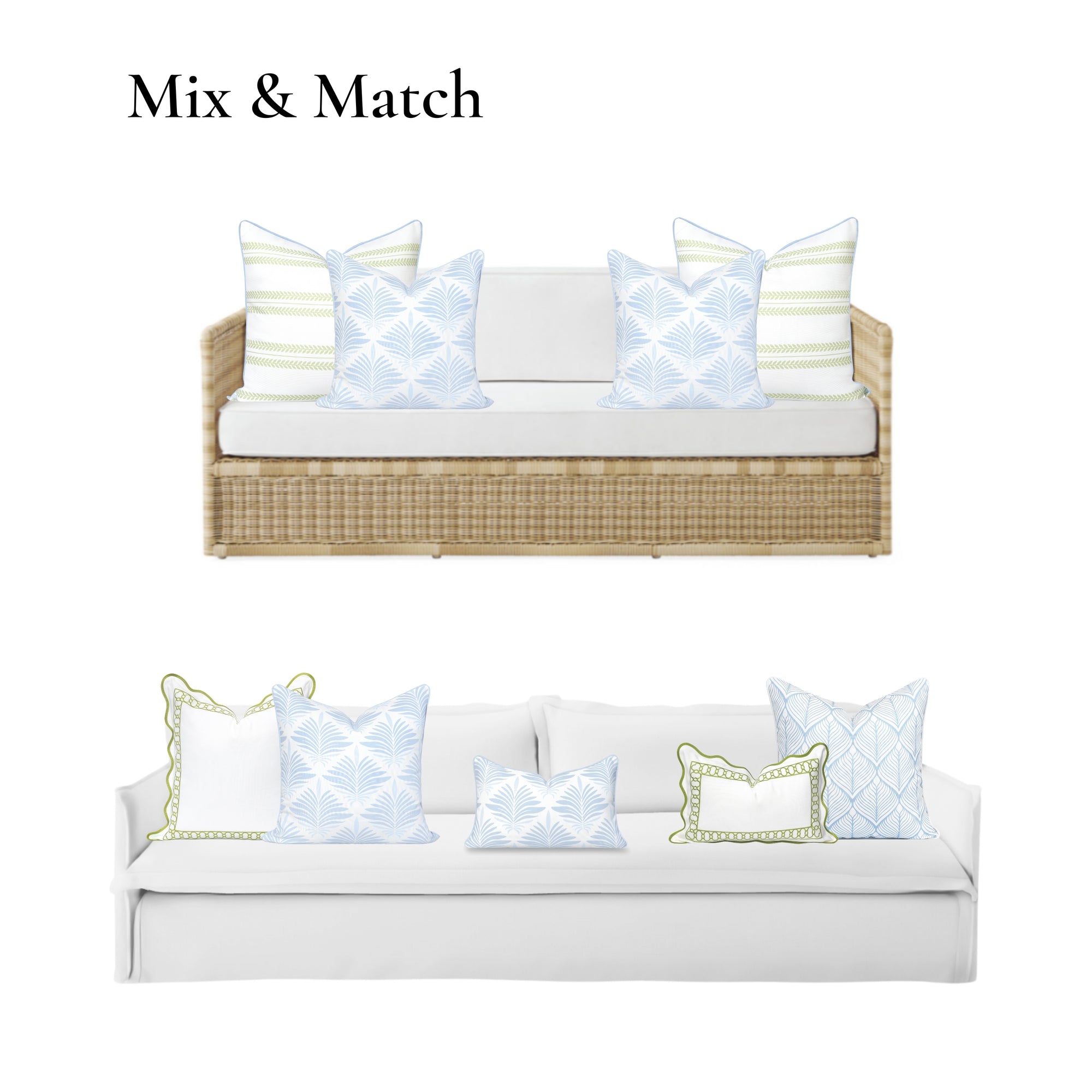 Sanpalo, Indoor/Outdoor Baby Blue Throw Pillow Cover, with Piping, 20"x20"