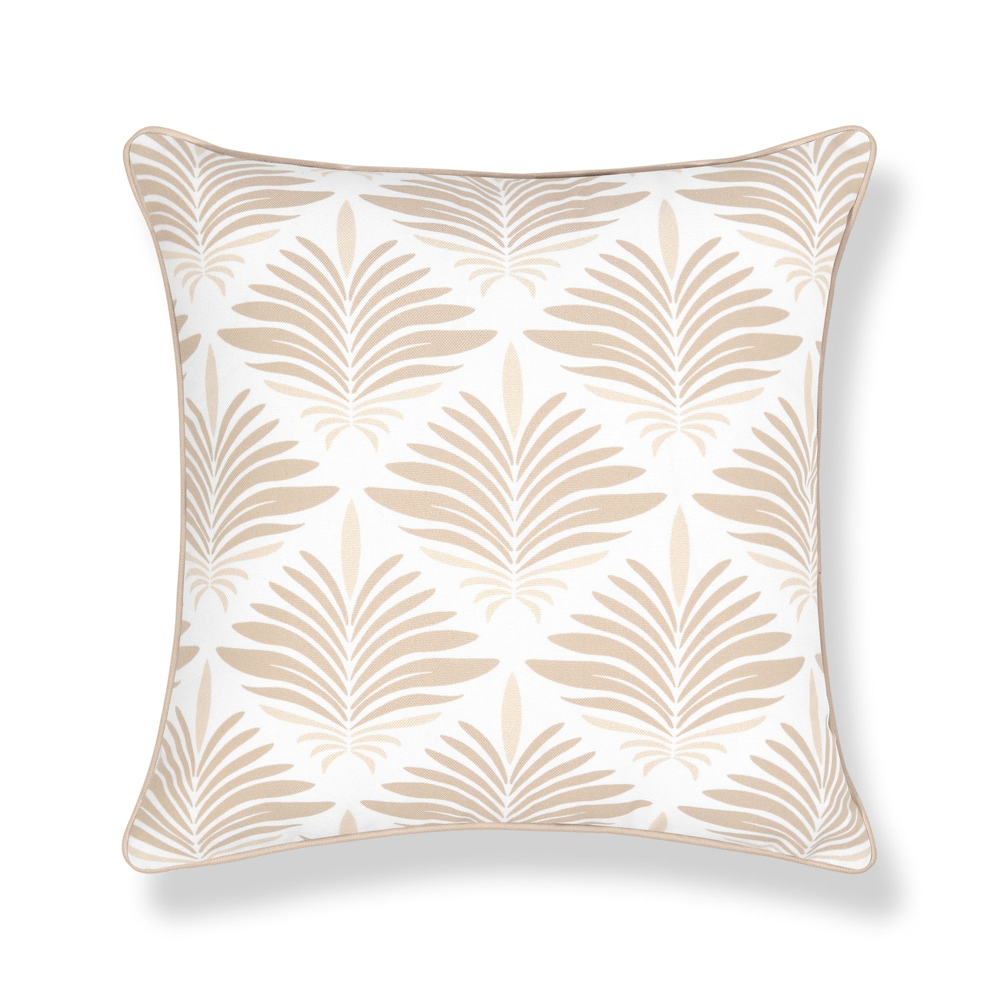 Sanpalo, Indoor/Outdoor Neutral Tan Decorative Pillow Cover, with Piping, 20"x20"