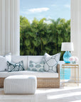 Sanpalo, Indoor/Outdoor Celadon Green Lumbar Pillow Cover, with Piping, 12"x20"