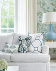 Sanpalo, Indoor/Outdoor Celadon Green Lumbar Pillow Cover, with Piping, 12"x20"