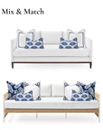 Sanpalo, Indoor/Outdoor Navy Blue Lumbar Pillow Cover, with Piping, 12"x20"