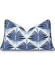 Sanpalo, Indoor/Outdoor Navy Blue Lumbar Pillow Cover, with Piping, 12"x20"