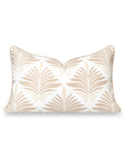 Sanpalo, Indoor/Outdoor Neutral Tan Decorative Lumbar Pillow Cover, with Piping, 12"x20"