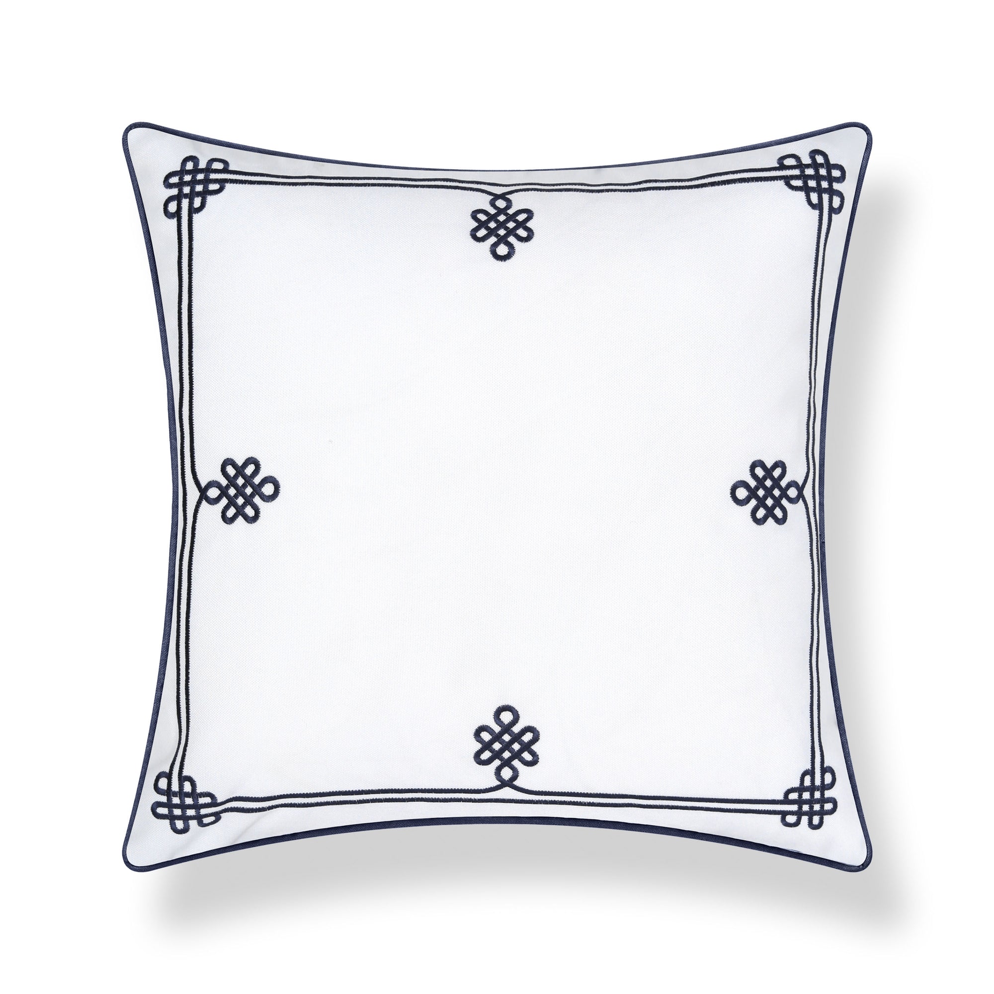 Knavia, Indoor/Outdoor Navy Blue Throw Pillow Cover, with Piping, 22"x22"
