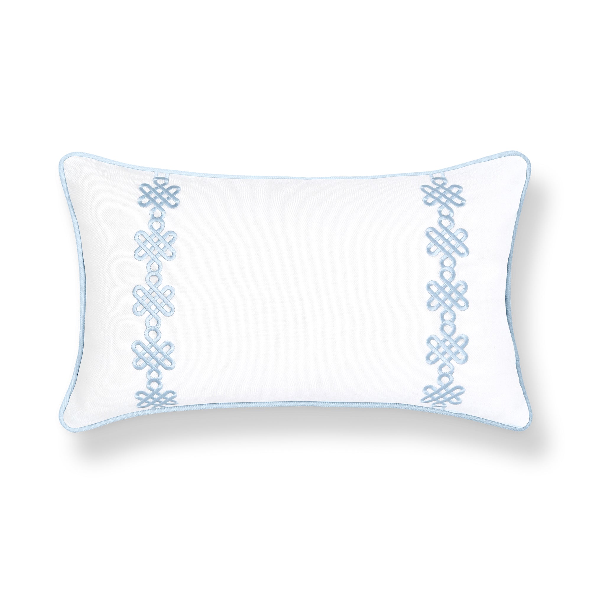 Knavia, Indoor/Outdoor Baby Blue Lumbar Pillow Cover, with Piping, 12"x20"