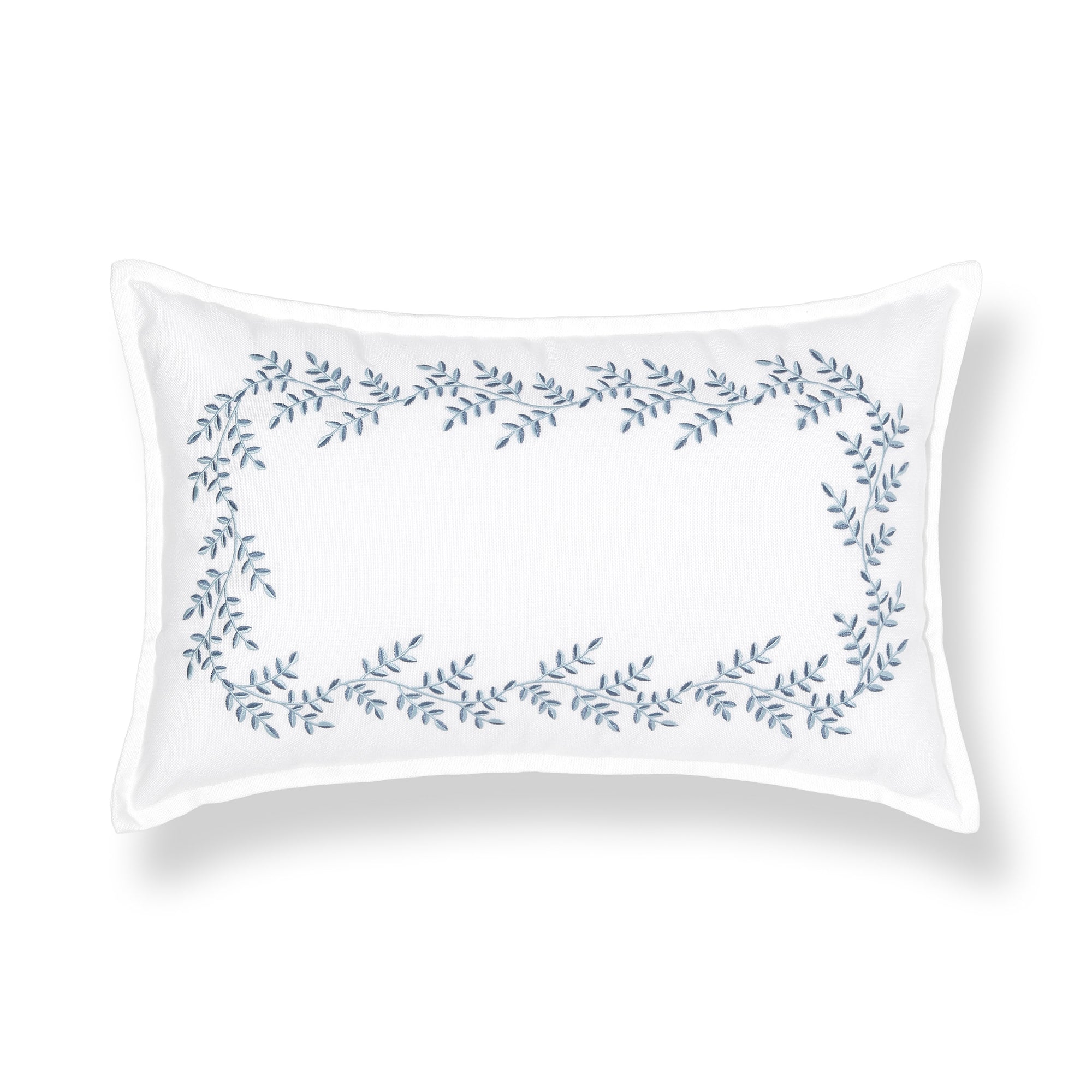 Savilea, Indoor/Outdoor Baby Blue Lumbar Pillow Cover, with Flanged Border, 12"x20"