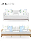 Savilea, Indoor/Outdoor Baby Blue Lumbar Pillow Cover, with Flanged Border, 12"x20"