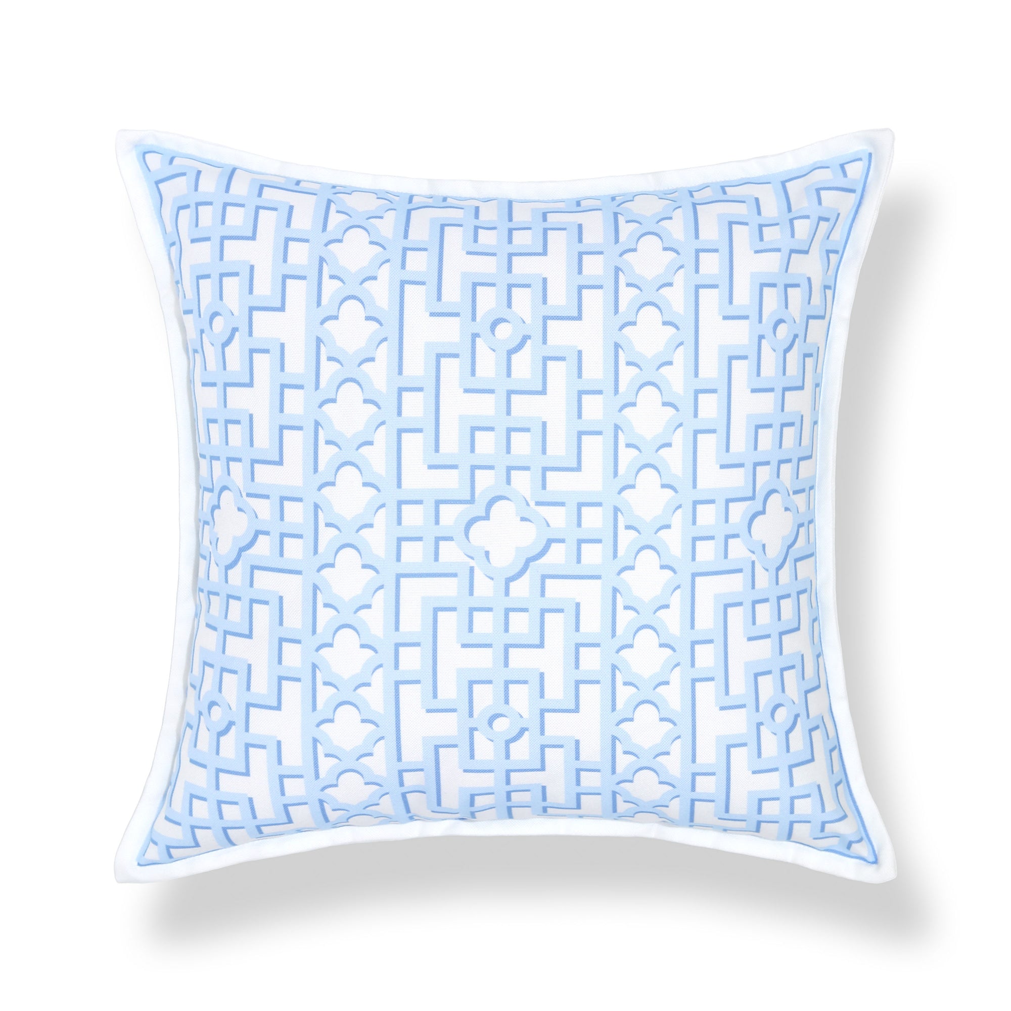 Gridelle, Indoor/Outdoor Baby Blue Throw Pillow Cover, with Flanged Border, 20"x20"