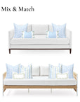 Gridelle, Indoor/Outdoor Baby Blue Throw Pillow Cover, with Flanged Border, 20"x20"