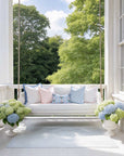 Gridelle, Indoor/Outdoor Baby Blue Throw Pillow Cover, with Flanged Border, 20"x20"