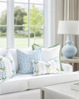 Gridelle, Indoor/Outdoor Baby Blue Throw Pillow Cover, with Flanged Border, 20"x20"