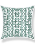 Gridelle, Indoor/Outdoor Forest Green Pillow Cover, with Flanged Border, 20"x20"