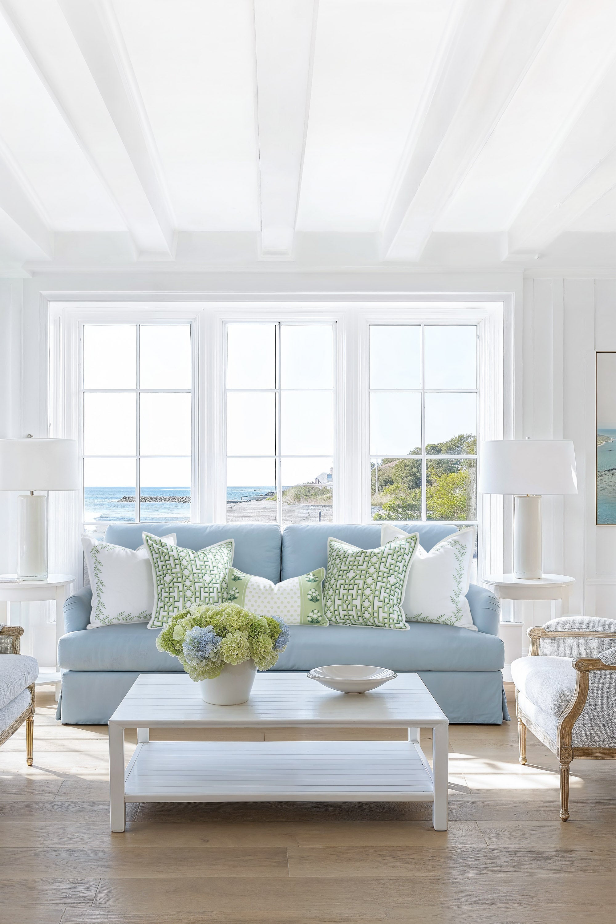 Gridelle, Indoor/Outdoor Grass Green Pillow Cover, with Flanged Border, 20"x20"