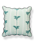 Newvalis, Indoor/Outdoor Pale Forest Green Pillow Cover, with Scalloped Border, 20"x20"