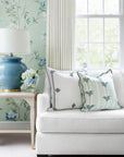 Newvalis, Indoor/Outdoor Pale Forest Green Pillow Cover, with Scalloped Border, 20"x20"