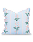 Newvalis, Indoor/Outdoor Pink And Blue Throw Pillow Cover, with Scalloped Border, 20"x20"