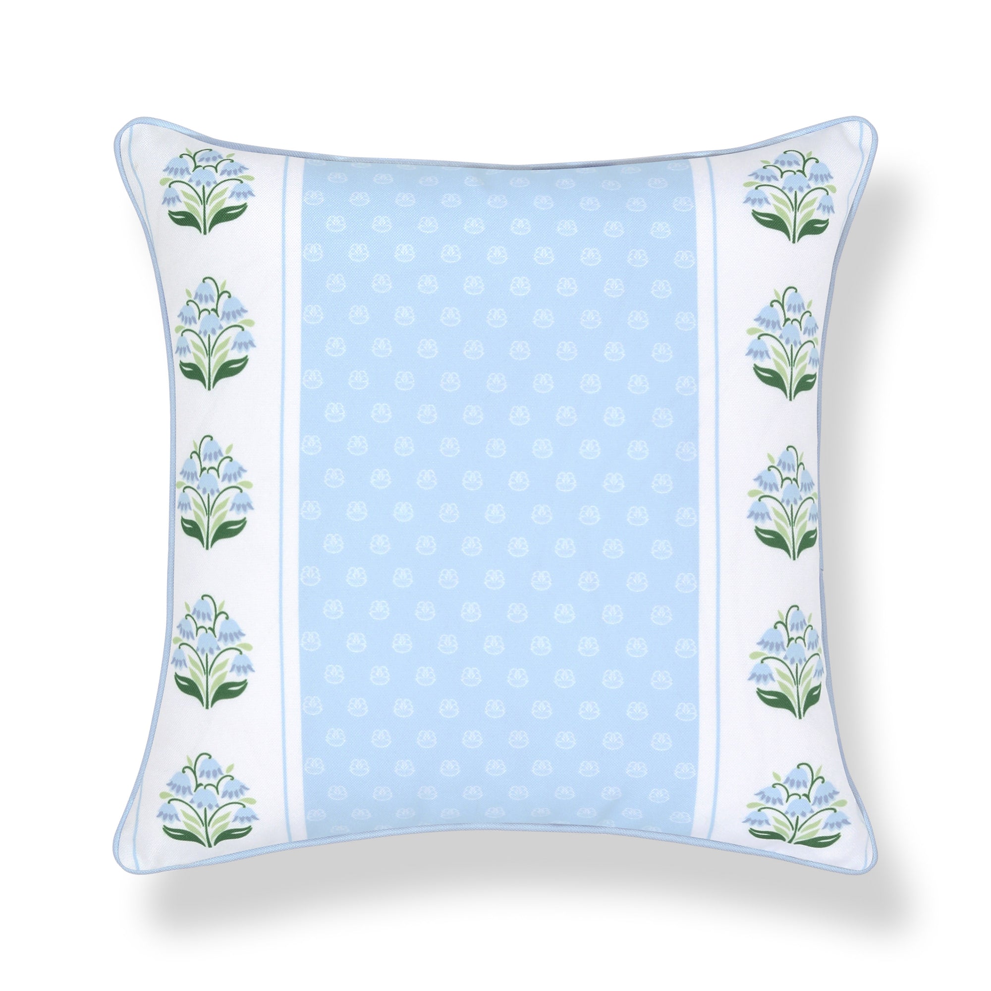 Charlivale, Indoor/Outdoor Baby Blue Throw Pillow Cover, with Piping, 20"x20"