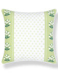 Charlivale, Indoor/Outdoor Grass Green Block Print Pillow Cover, with Piping, 20"x20"