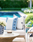 Charlivale Lily of the Valley, Indoor/Outdoor Fabric By The Yard 57", Azure Blue/White