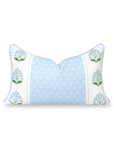 Charlivale, Indoor/Outdoor Baby Blue Green Lumbar Pillow Cover, with Piping, 12"x20"