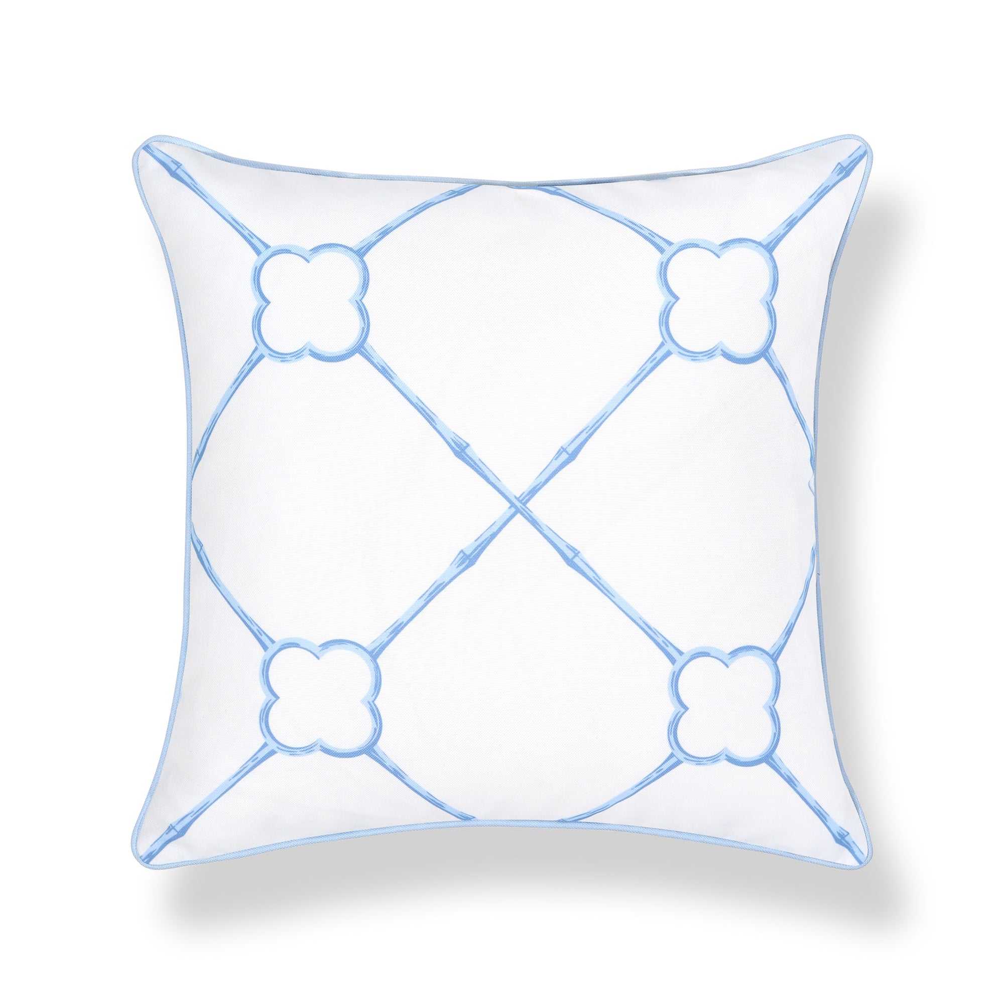 Bambury, Indoor/Outdoor Azure Baby Blue Throw Pillow Cover, with Piping, 22"x22"