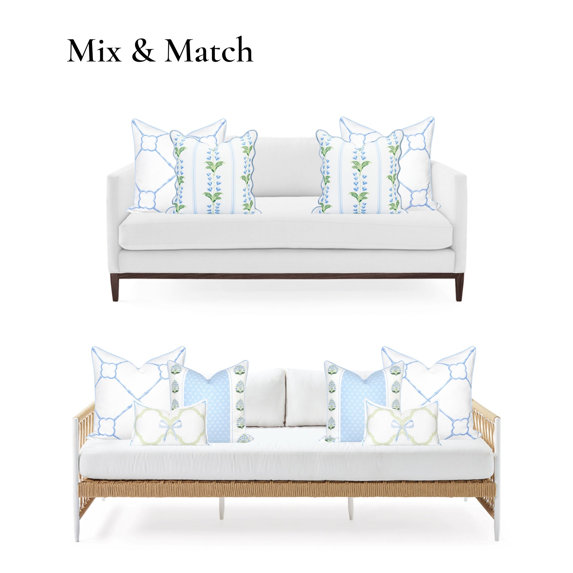 Bambury, Indoor/Outdoor Azure Baby Blue Throw Pillow Cover, with Piping, 22"x22"