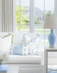 Bambury, Indoor/Outdoor Azure Baby Blue Throw Pillow Cover, with Piping, 22"x22"