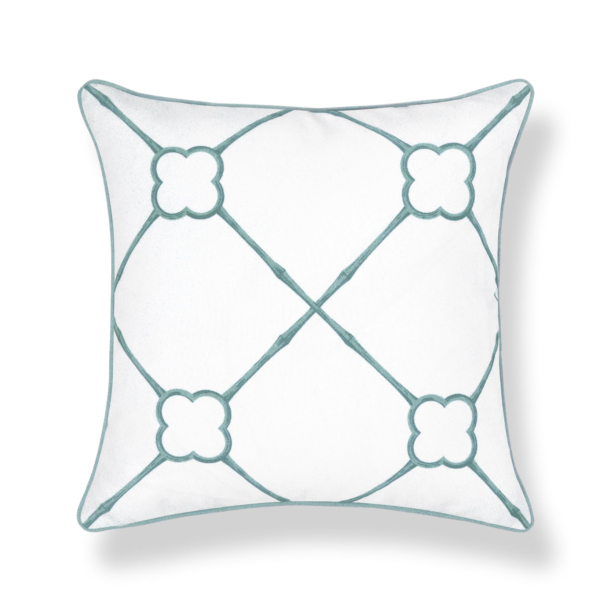 Bambury, Indoor/Outdoor Forest Celadon Green Pillow Cover, with Piping, 22"x22"