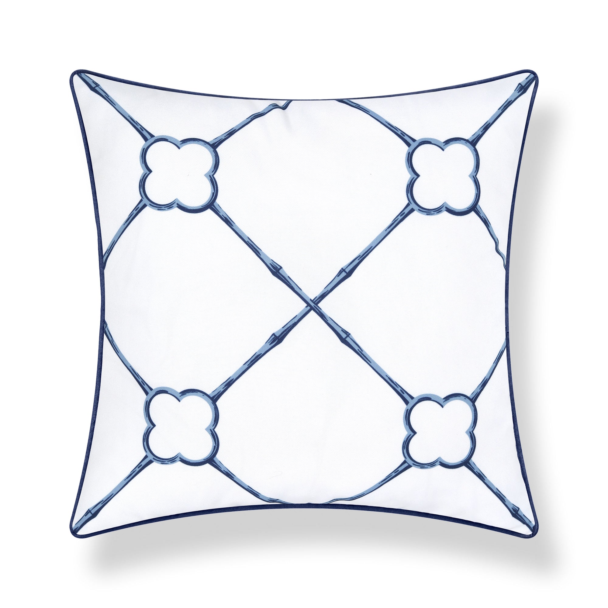 Bambury, Indoor/Outdoor Navy Azure Blue Throw Pillow Cover, with Piping, 22"x22"