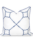 Bambury, Indoor/Outdoor Navy Azure Blue Throw Pillow Cover, with Piping, 22"x22"