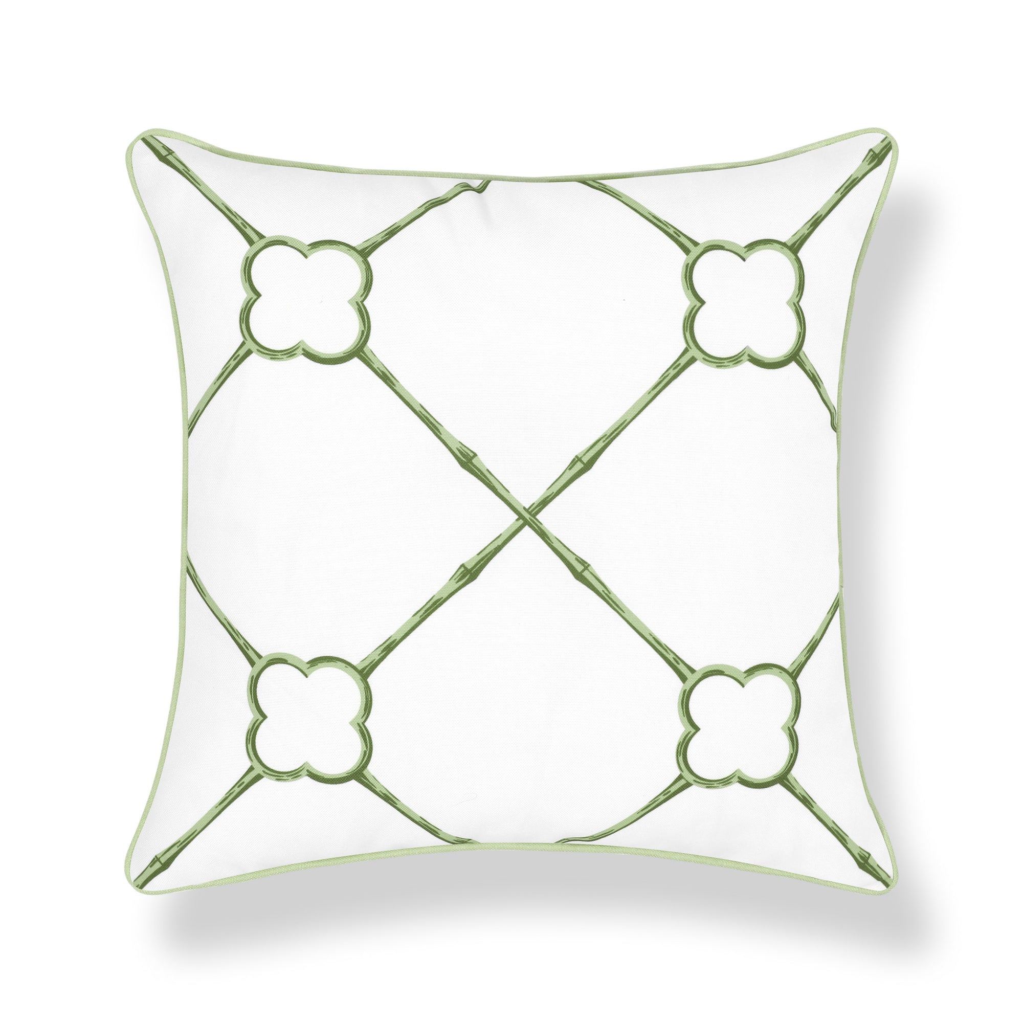 Bambury, Indoor/Outdoor Grass Green Pillow Cover, with Piping, 22"x22"