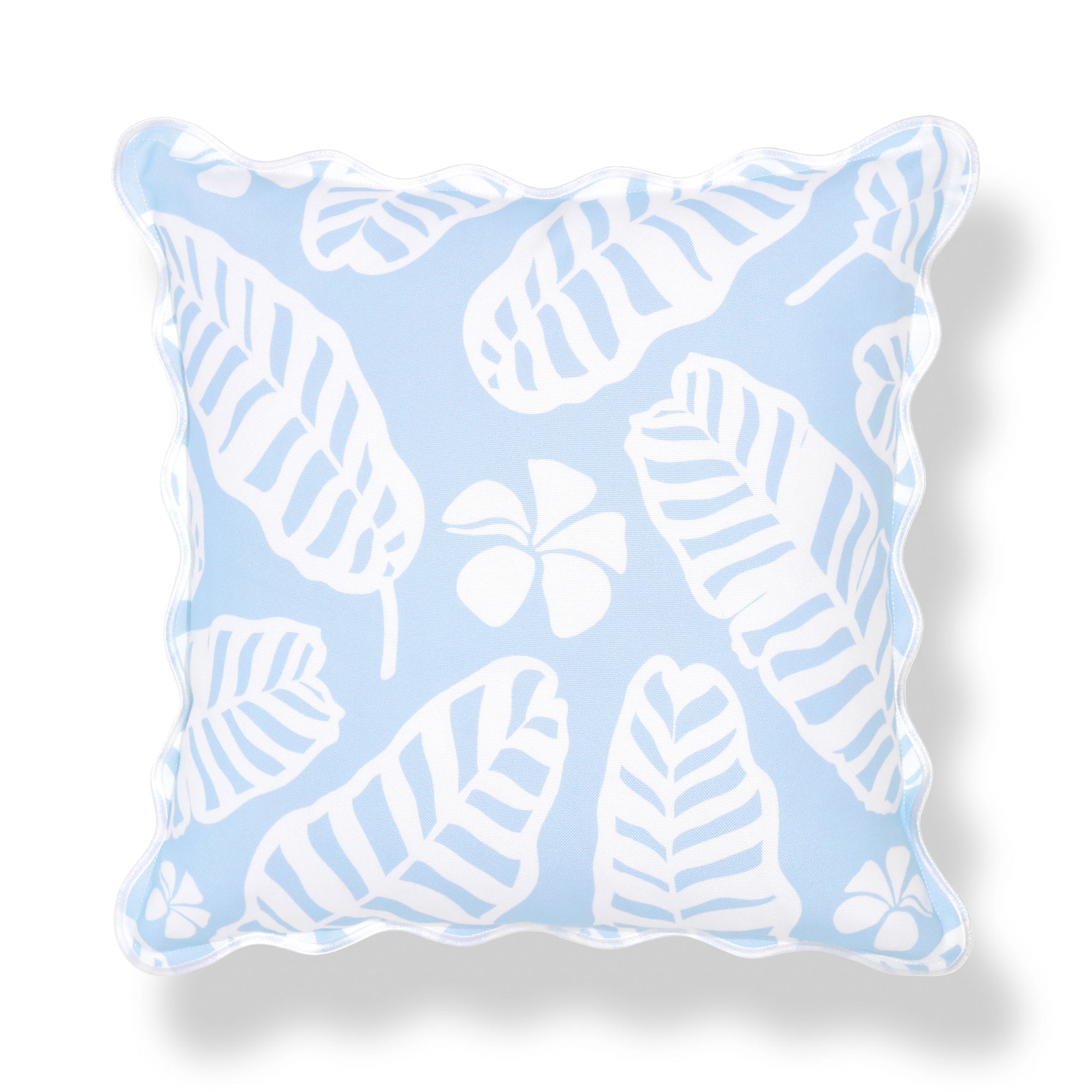 Corolla, Indoor/Outdoor Baby Blue Throw Pillow Cover, with Scalloped Border, 20"x20"