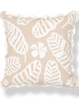 Corolla, Indoor/Outdoor Tan Decorative Pillow Cover, with Scalloped Border, 20"x20"