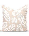 Corolla, Indoor/Outdoor Tan Decorative Pillow Cover, with Scalloped Border, 20"x20"