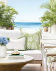 Corolla Palm Leaves, Indoor/Outdoor Fabric By The Yard 57", Sage Green
