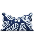 Corolla, Indoor/Outdoor Navy Blue Lumbar Pillow Cover, with Scalloped Border, 12"x20"