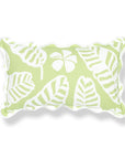 Corolla, Indoor/Outdoor Grass Green Lumbar Pillow Cover, with Scalloped Border, 12"x20"