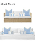 Coastbay, Outdoor Performance Azure Blue Throw Pillow Cover, with Fringe, 22"x22"