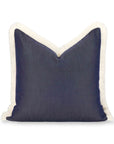 Coastbay, Outdoor Performance Indigo Blue Pillow Cover, with Fringe, 22"x22"